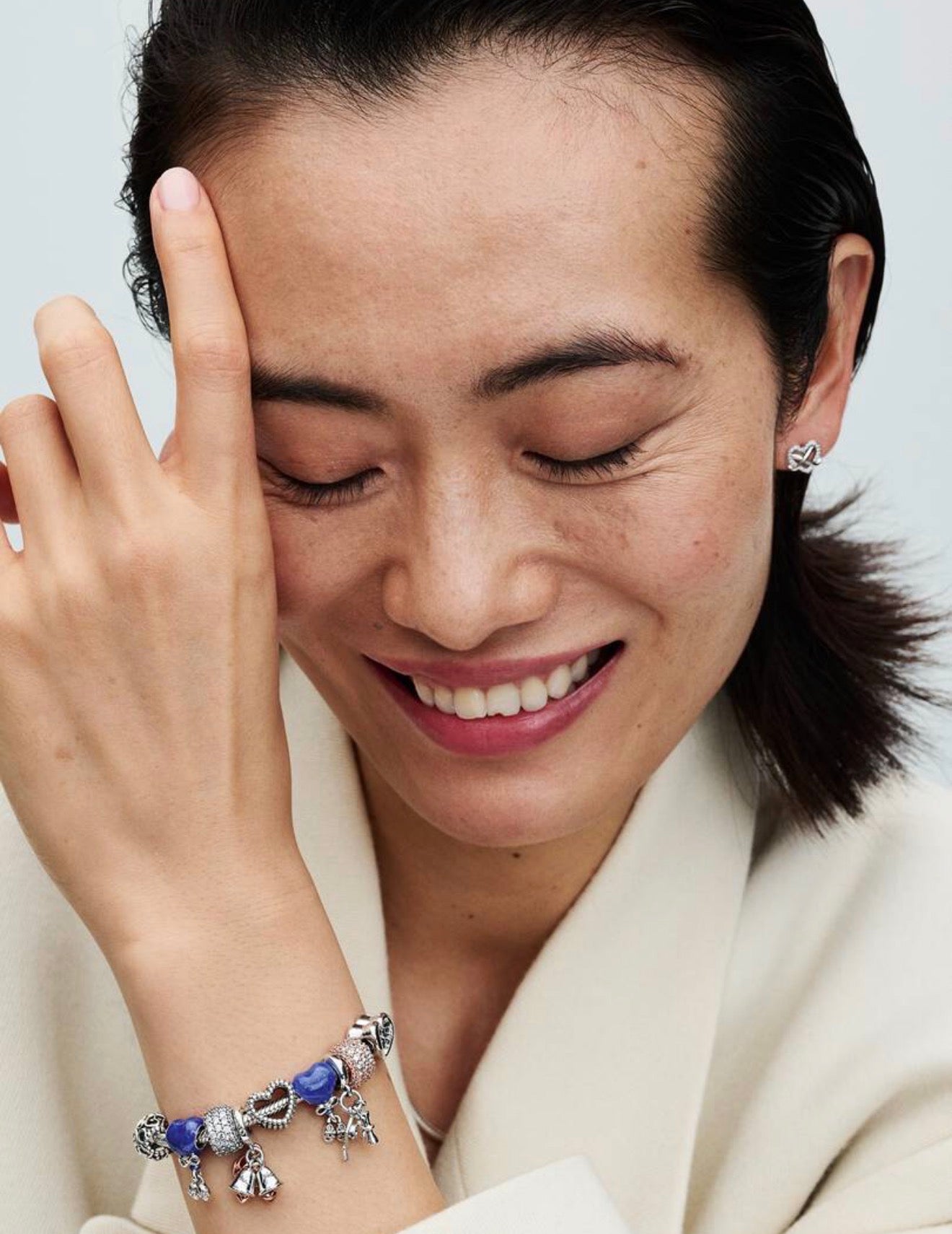 Sparkling Infinity Heart Stud Earrings