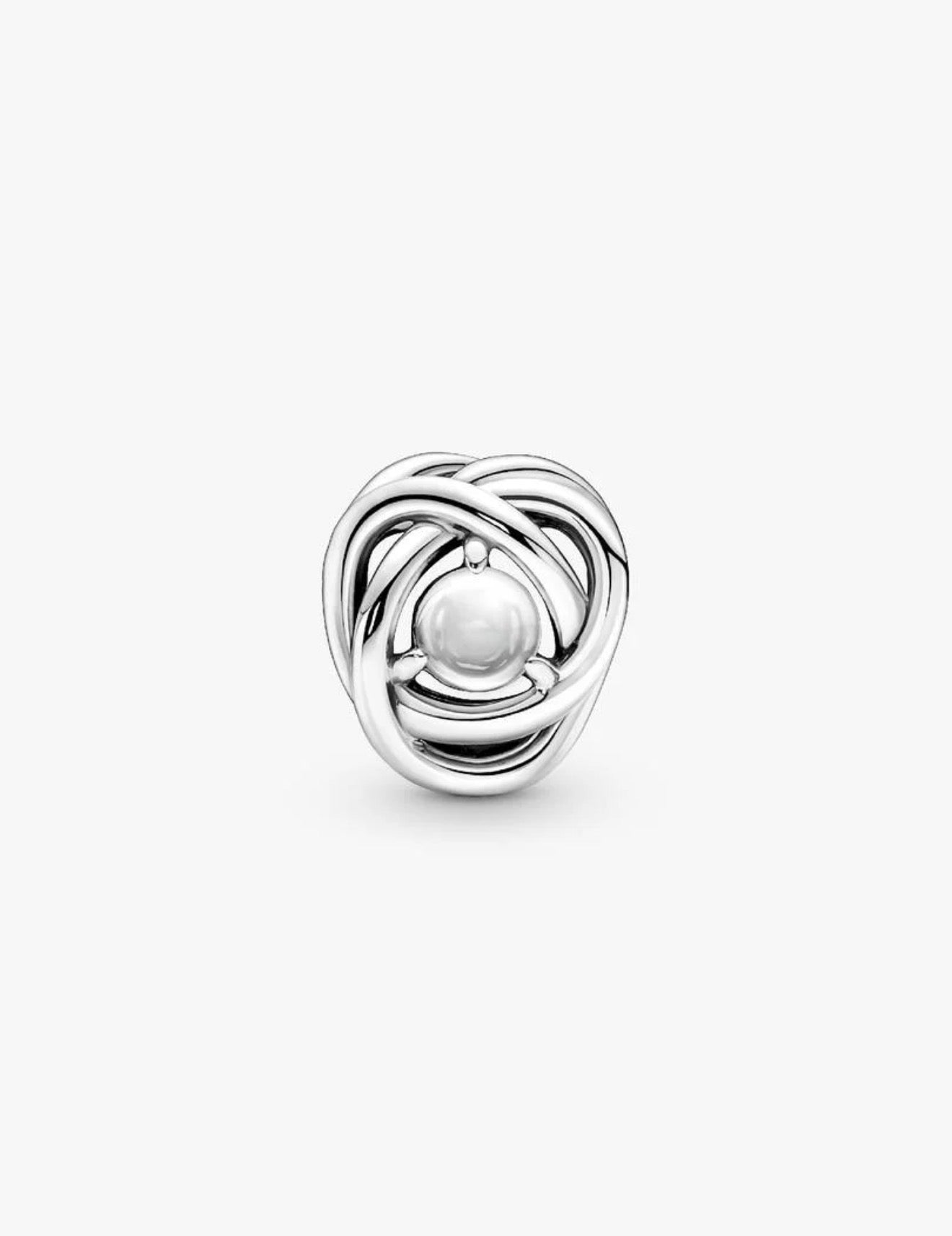 April Clear Eternity Circle Charm