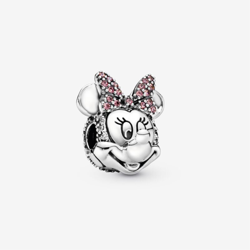 Disney x Pandora Minnie Mouse Pink Pavé Bow Clip Charm