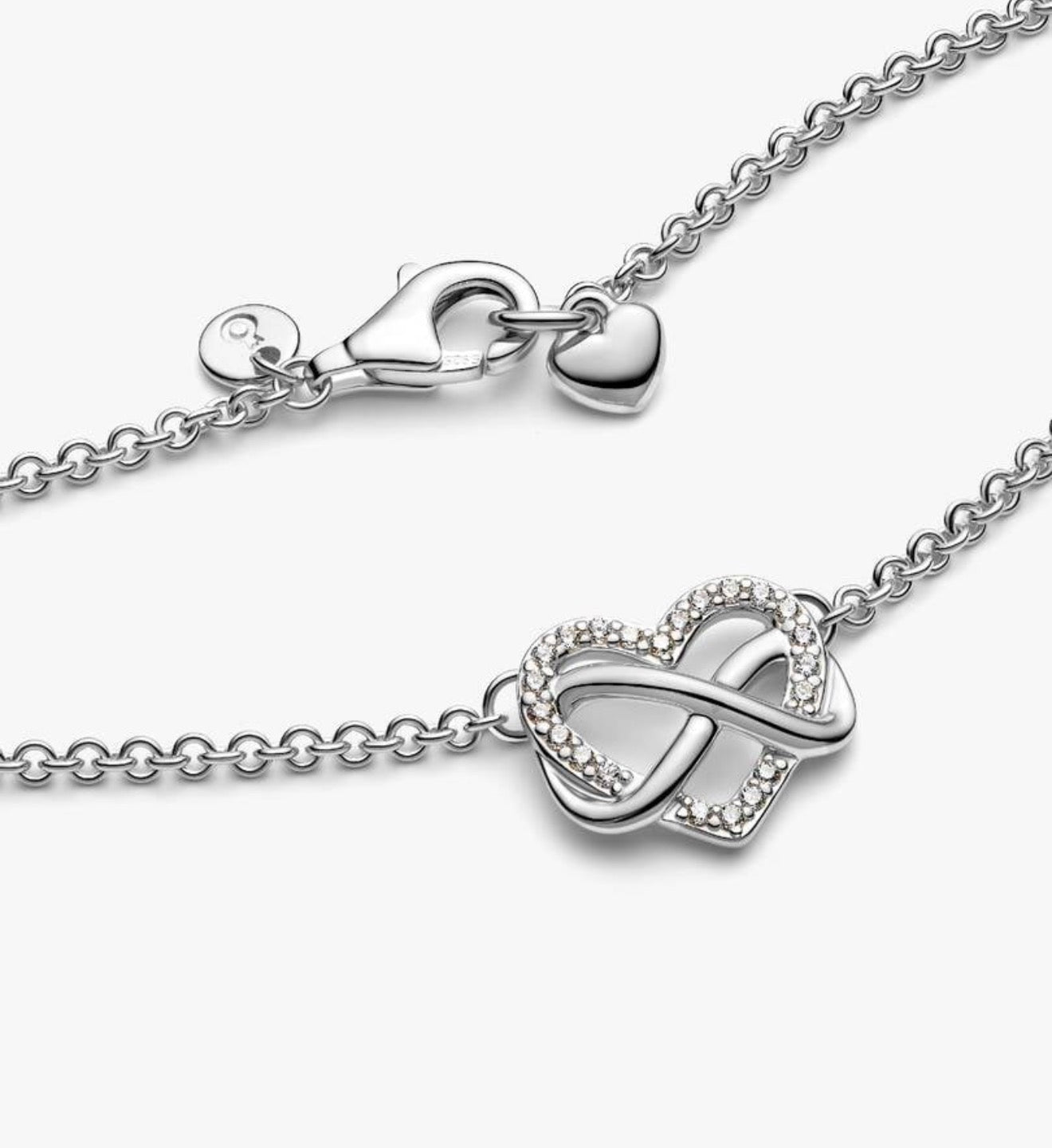 Sparkling Infinity Heart Collier Necklace