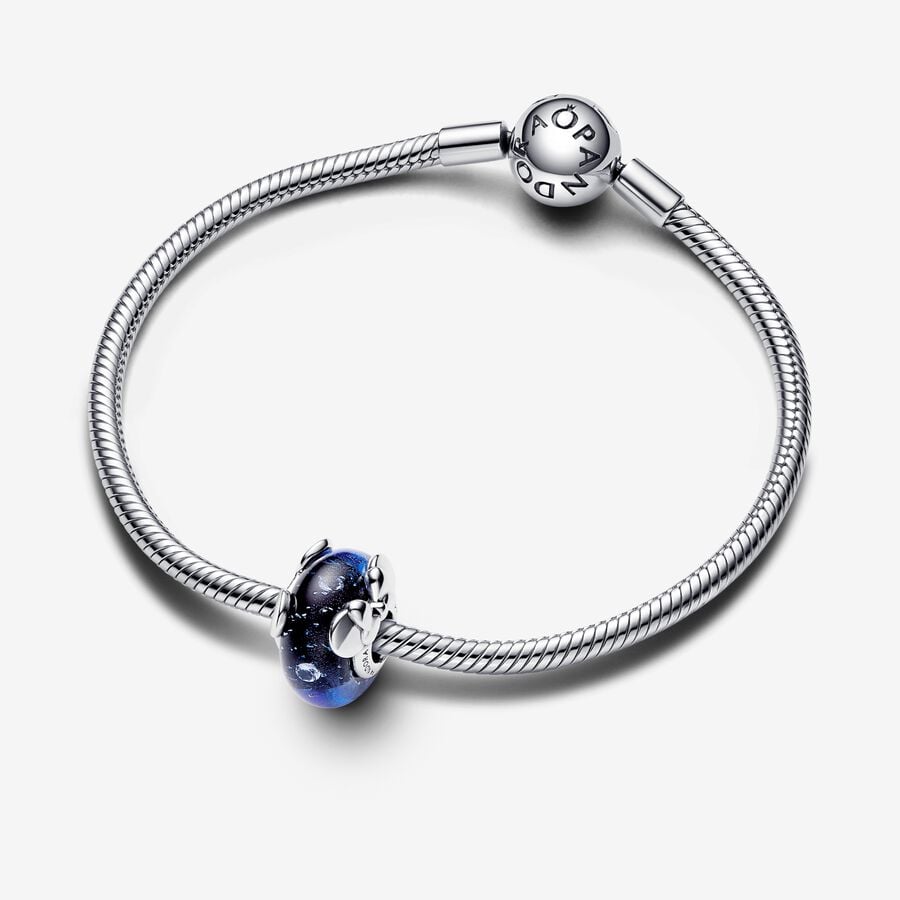 Disney x Pandora Mickey Mouse & Minnie Mouse Blue Murano Glass Charm