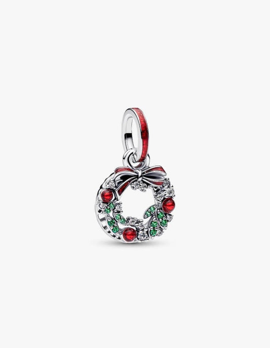 Holiday Wreath Double Dangle Charm