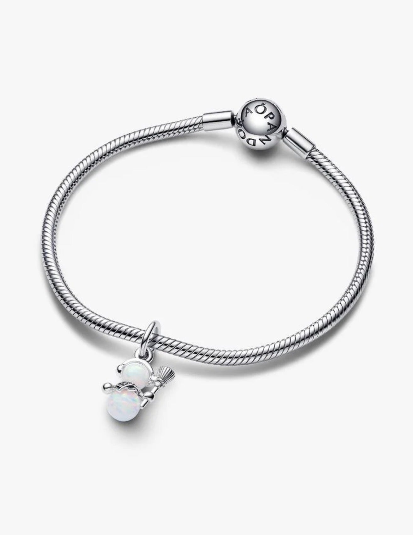 Opalescent Snowman Dangle Charm