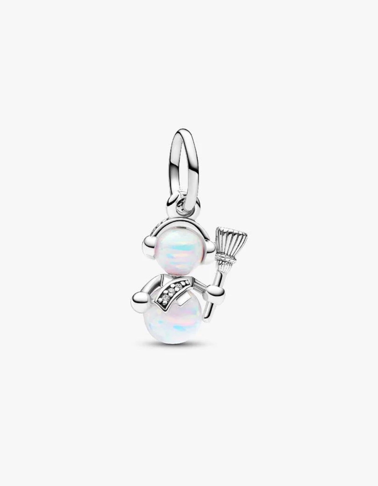 Opalescent Snowman Dangle Charm