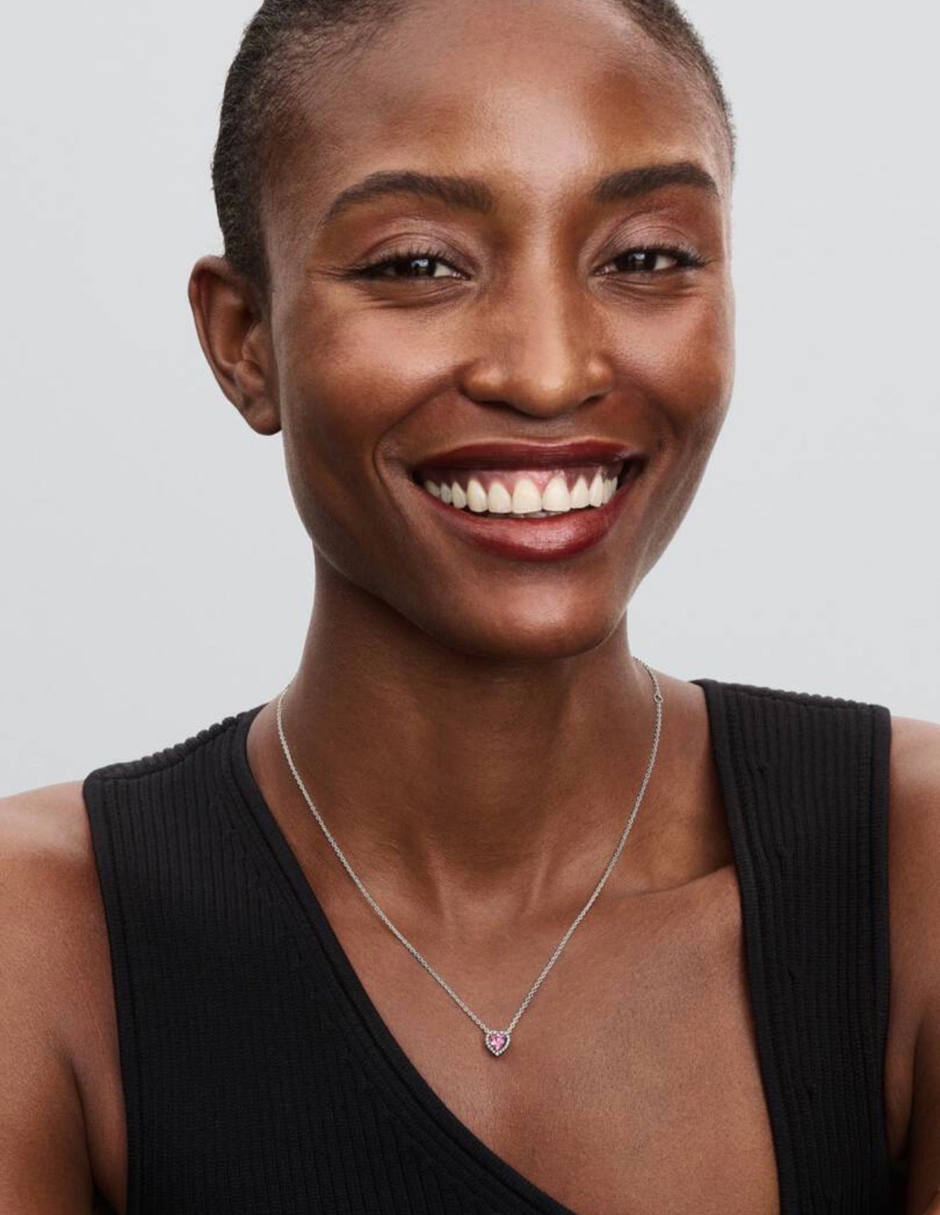 Pink Elevated Heart Necklace