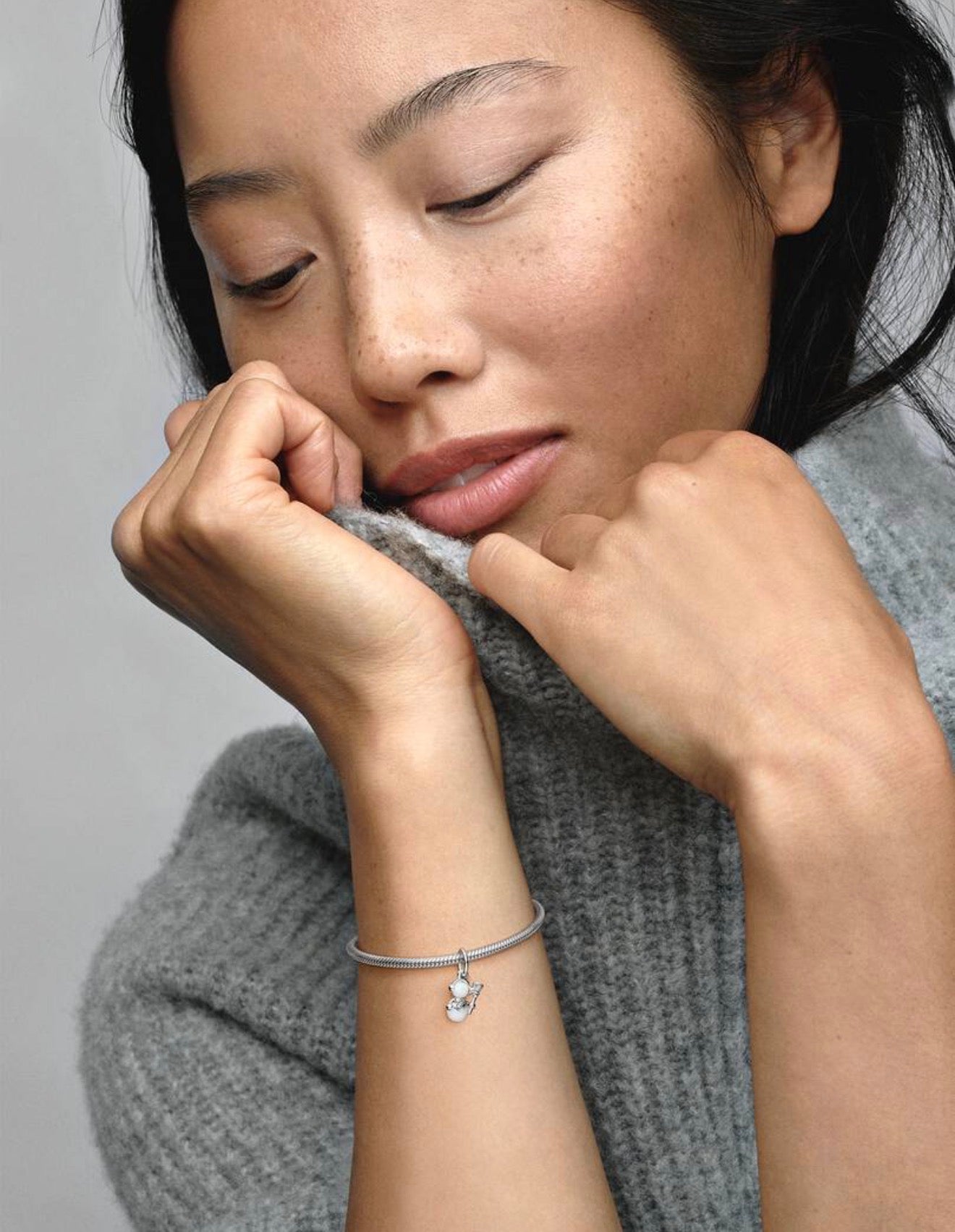 Opalescent Snowman Dangle Charm