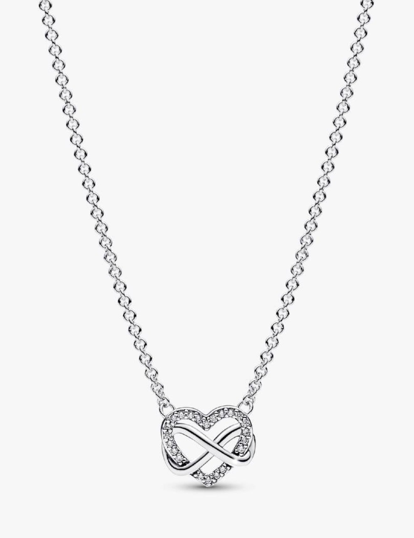 Sparkling Infinity Heart Collier Necklace