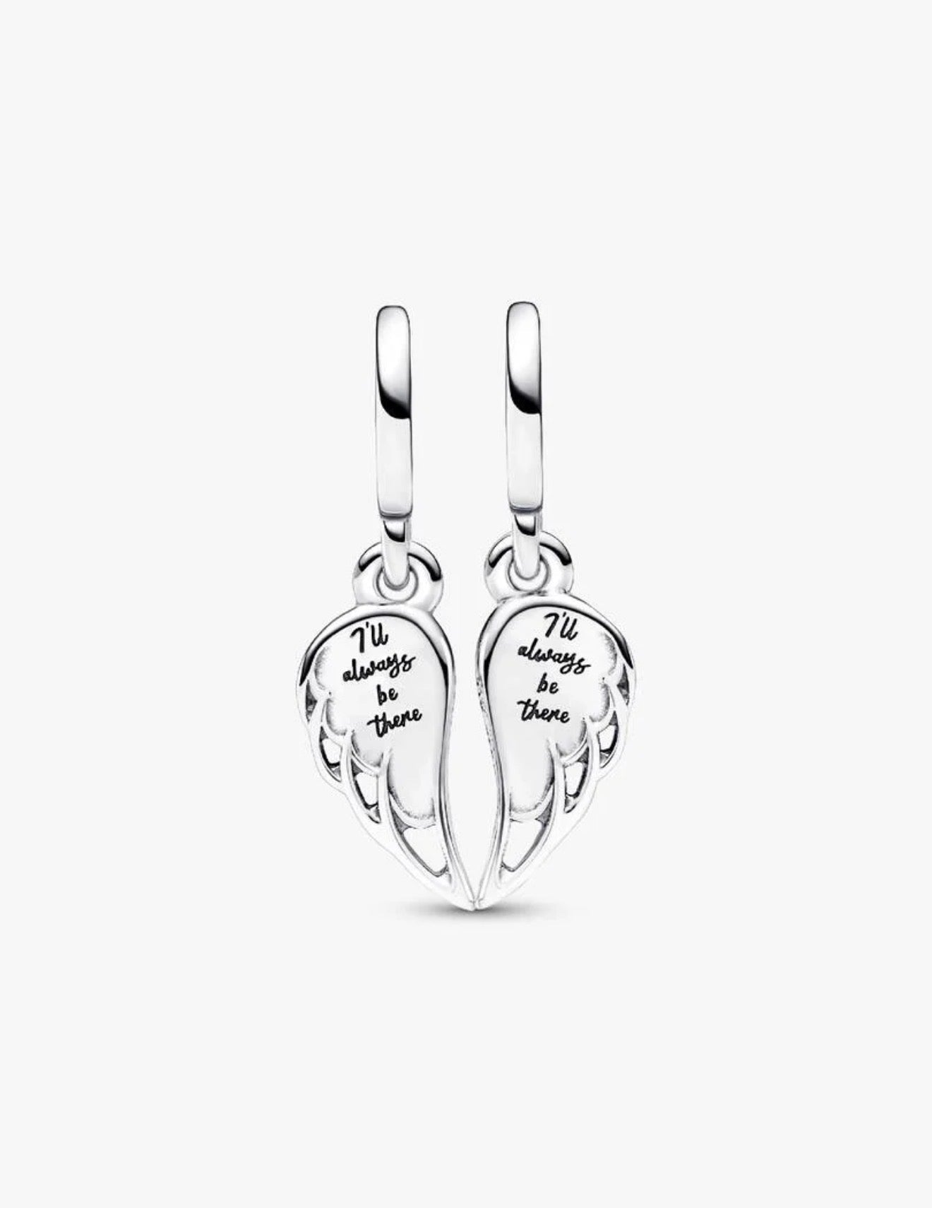 Sparkling Splitable Angel Wings Dangle Charm