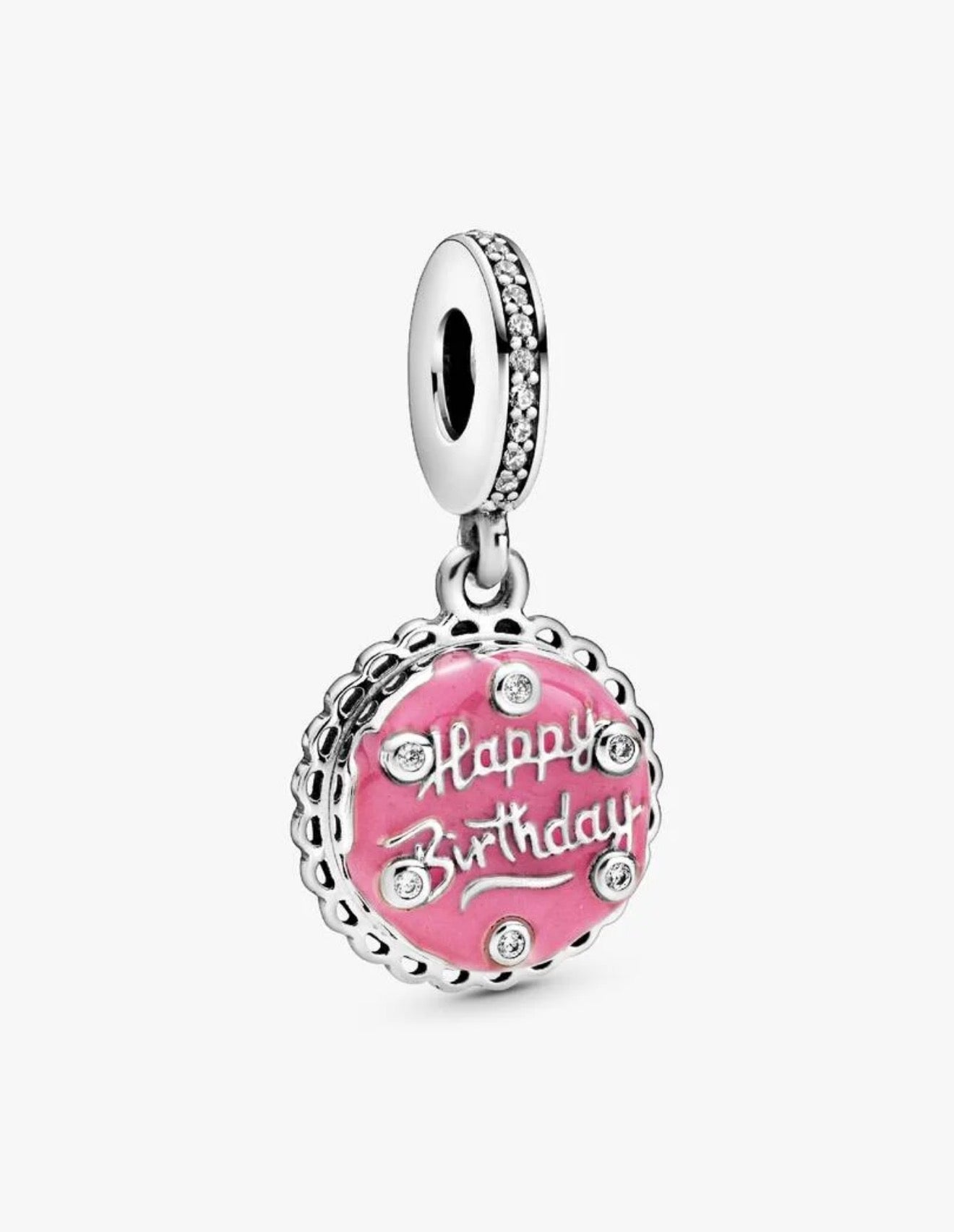 Pink Birthday Cake Dangle Charm