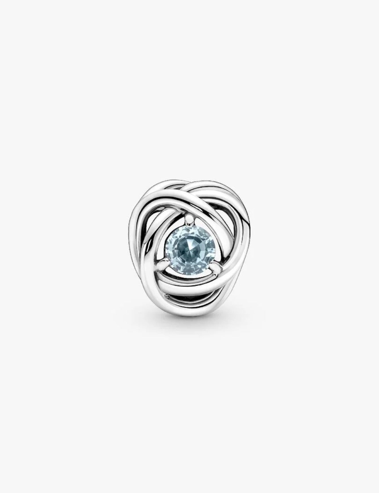 March Sea Aqua Blue Eternity Circle Charm