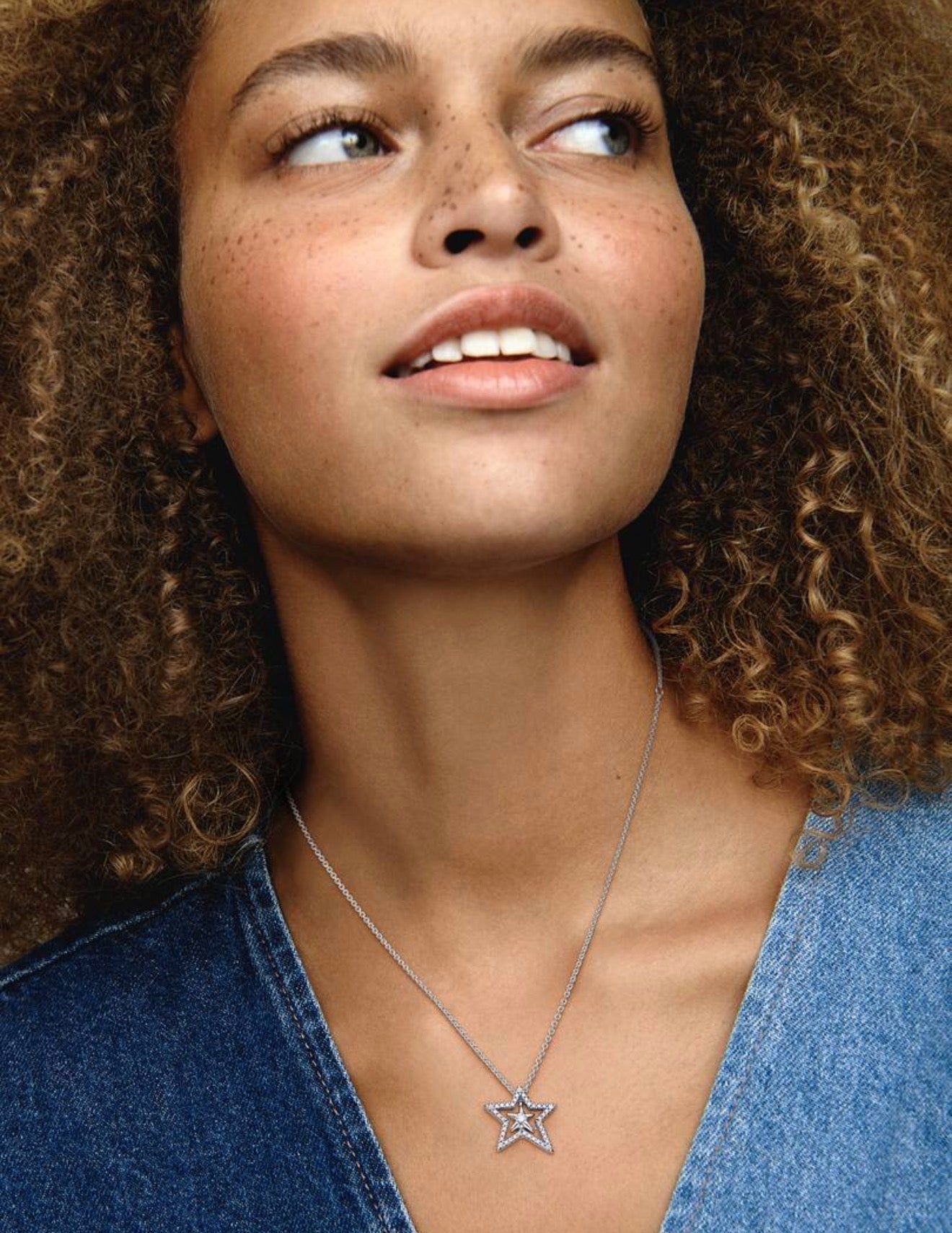 Pavé Asymmetric Star Collier Necklace