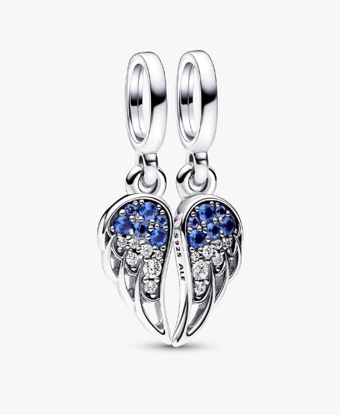 Sparkling Splitable Angel Wings Dangle Charm