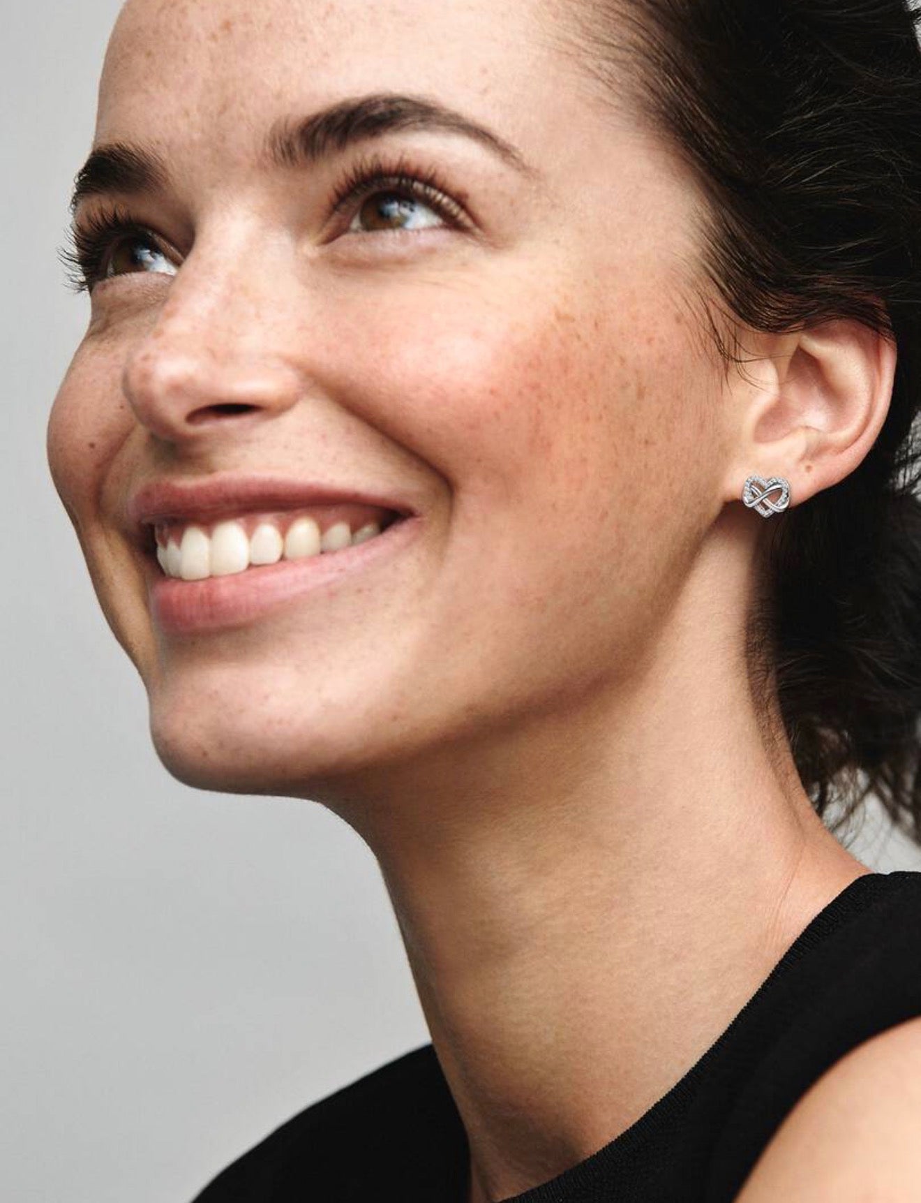 Sparkling Infinity Heart Stud Earrings