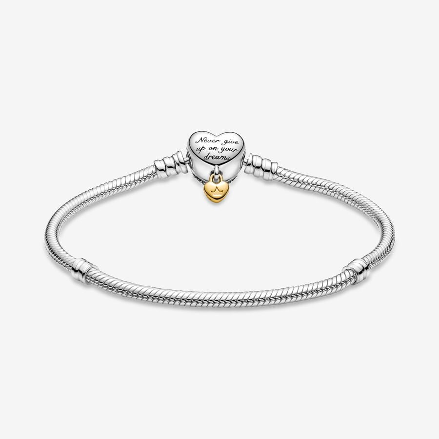 Disney Princess Pandora Moments Heart Snake Chain Bracelet