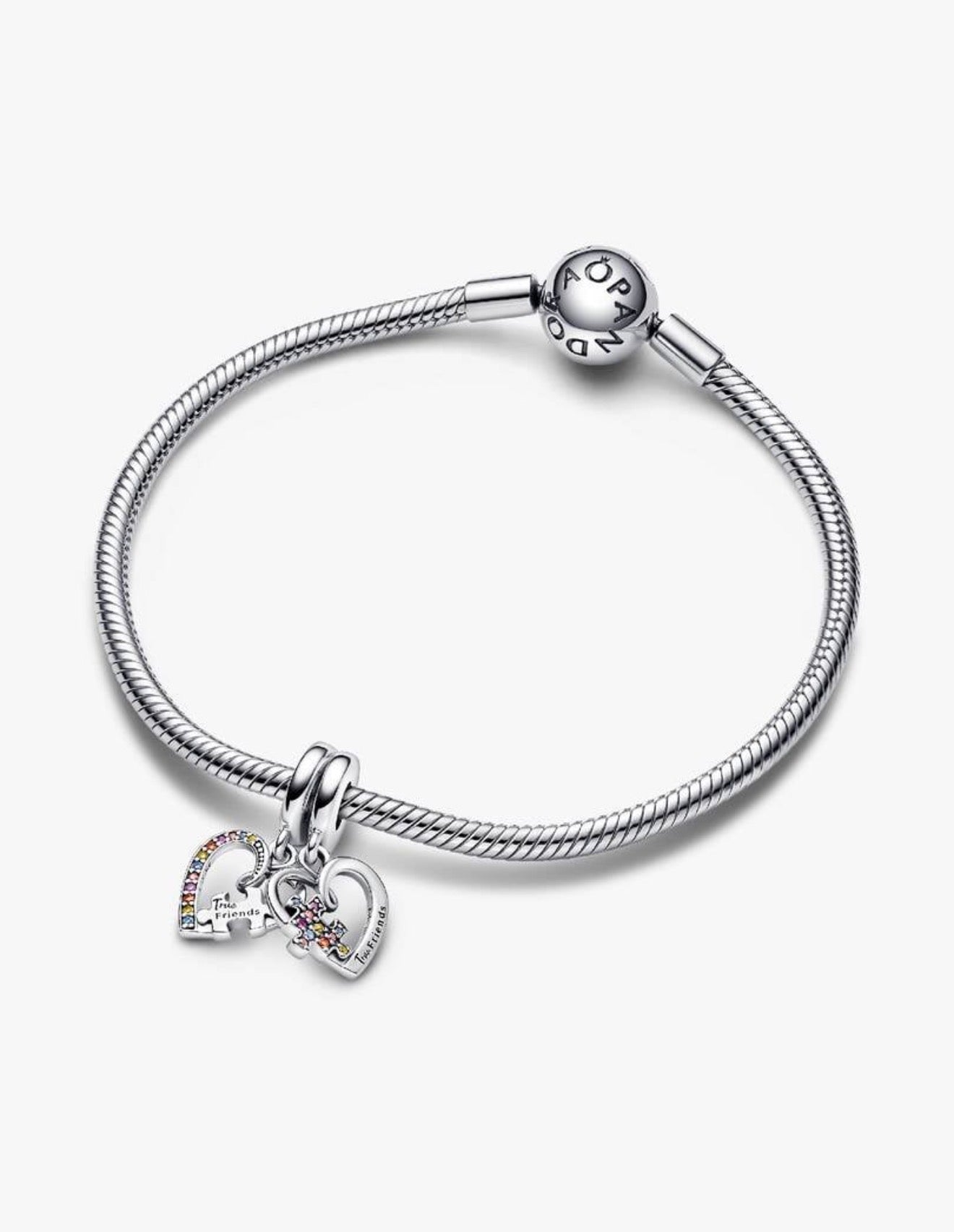 Puzzle Piece Hearts Splittable Friendship Dangle Charm