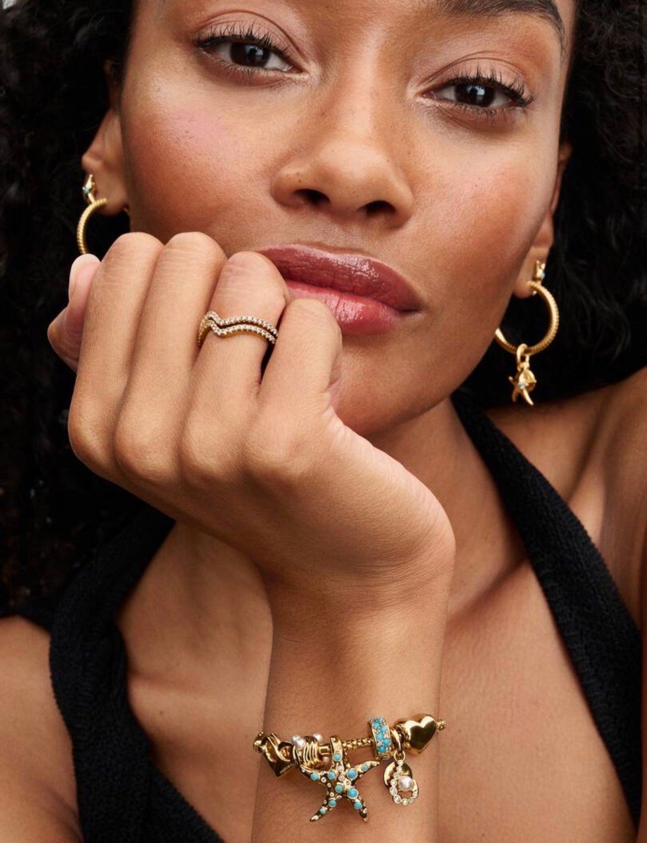 Sparkling Blue Starfish Dangle Charm