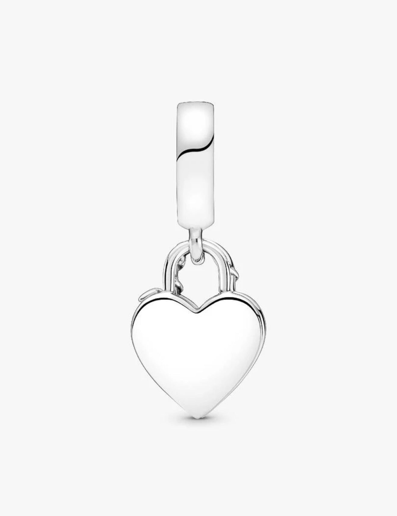 Rose Heart Padlock Dangle Charm