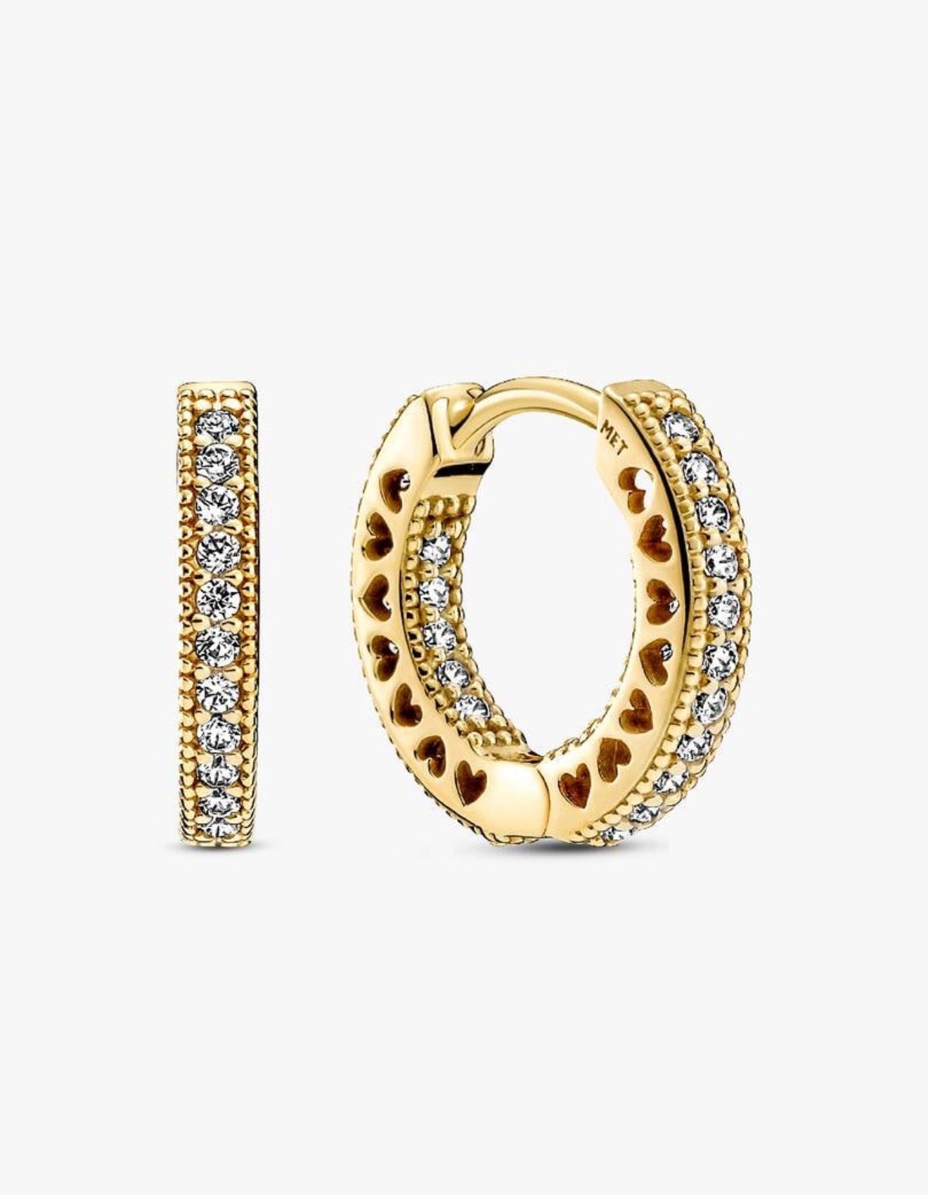 Pavé Heart Hoop Earrings