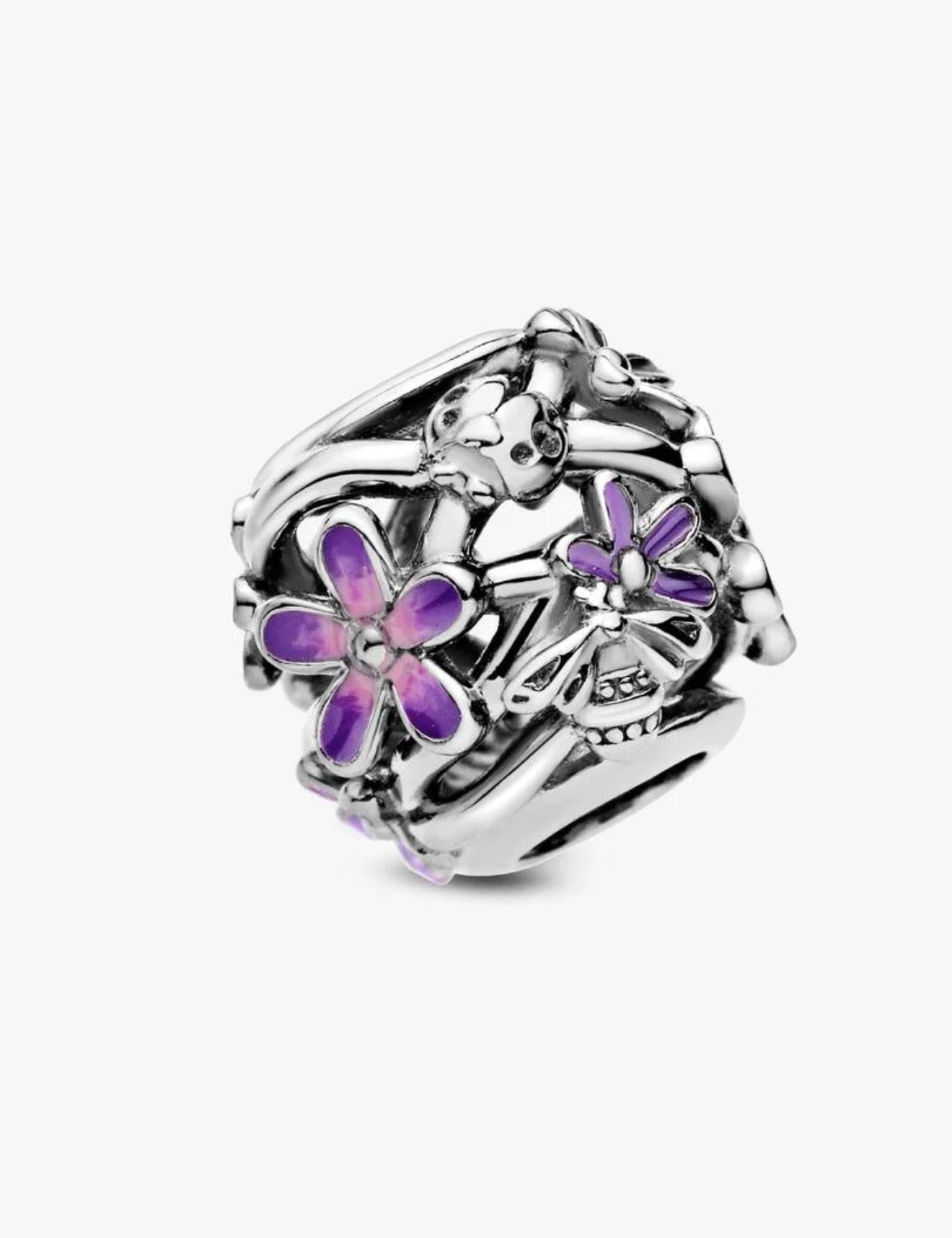Openwork Purple Daisy Charm