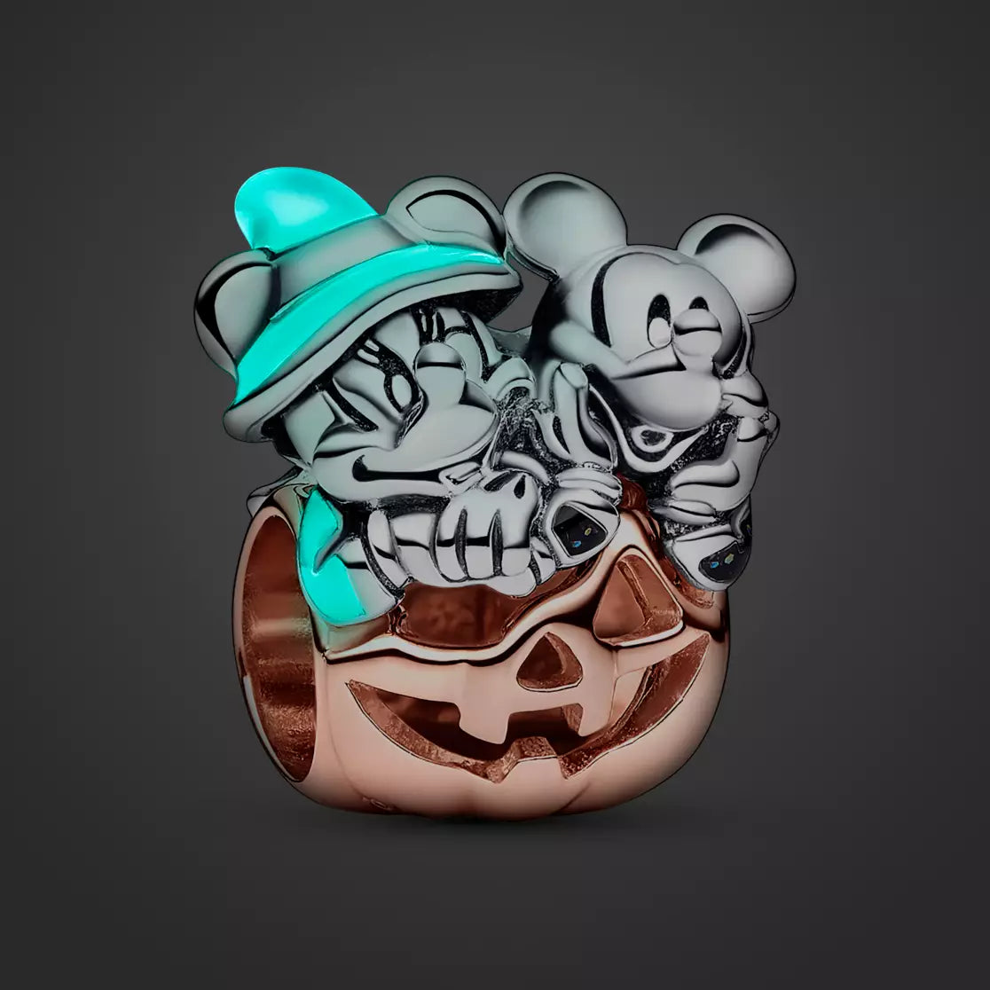 Disney x Pandora Mickey Mouse & Minnie Mouse Halloween Pumpkin Charm