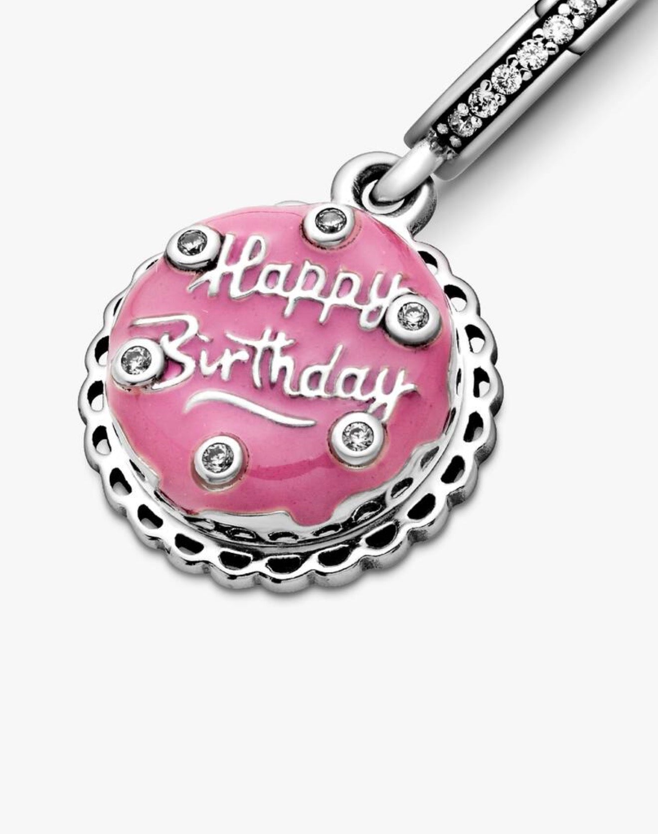 Pink Birthday Cake Dangle Charm