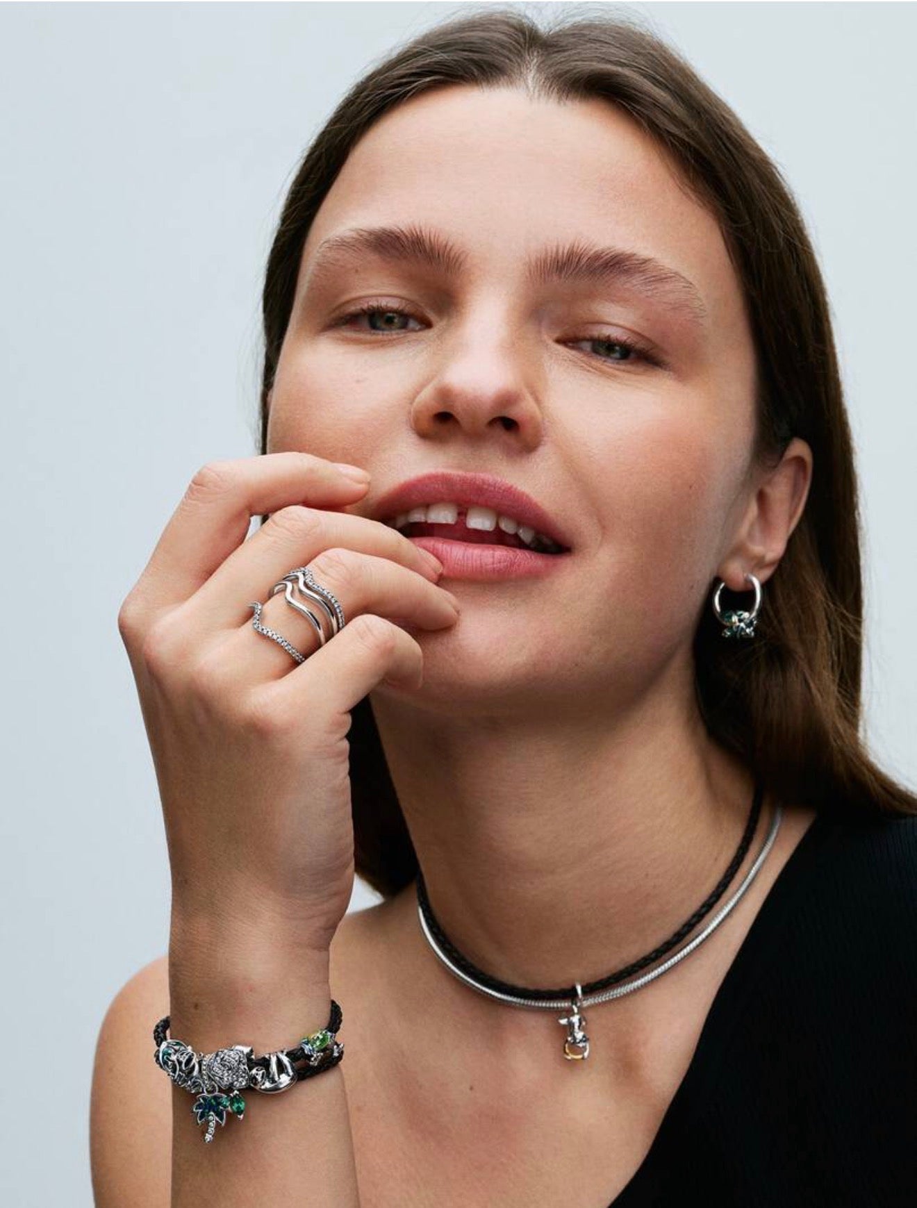 Opalescent Green Palm Tree Dangle Charm