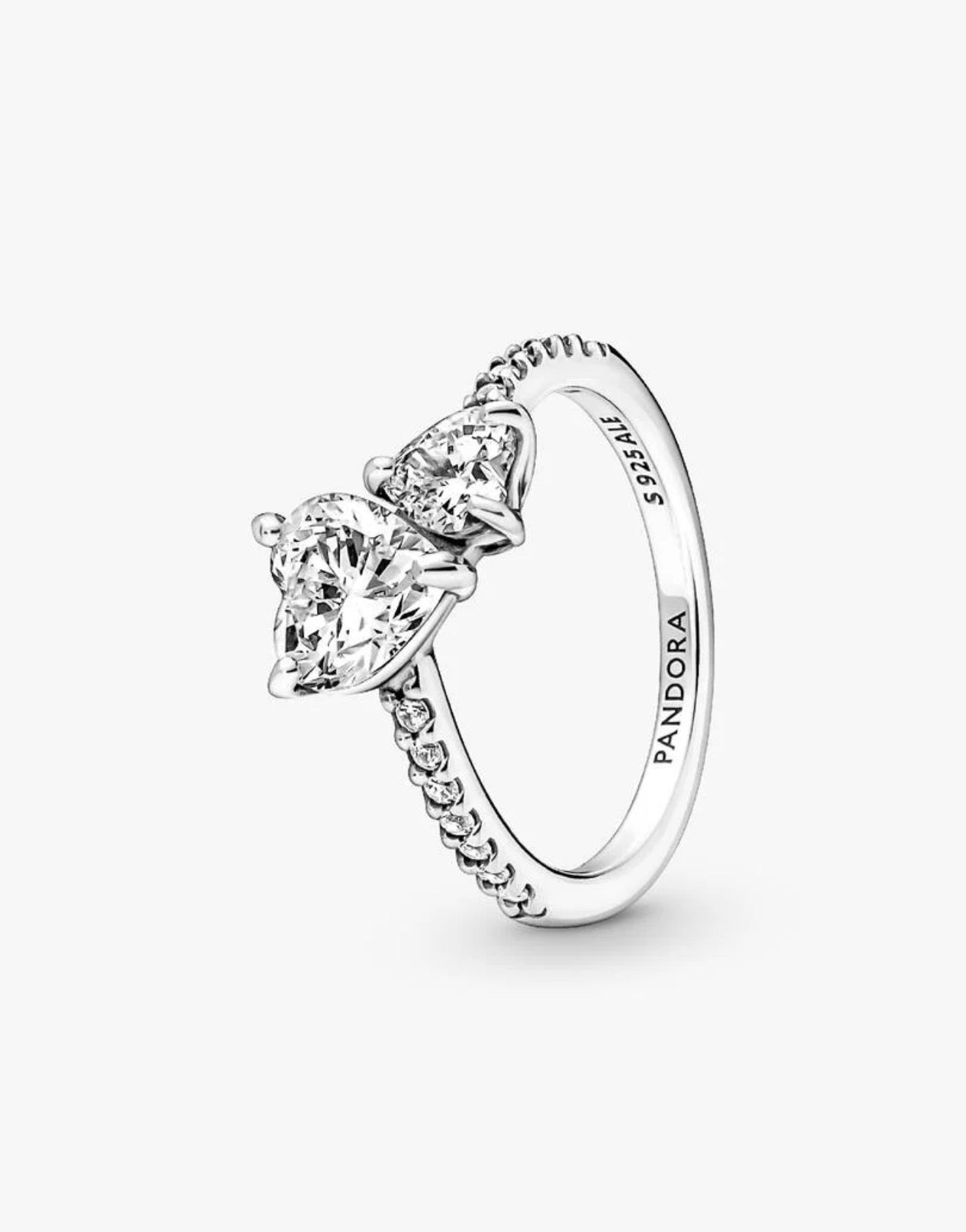 Double Heart Sparkling Ring