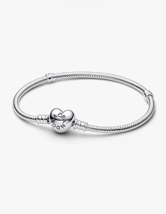Pandora Moments Heart & Snake Chain Bracelet