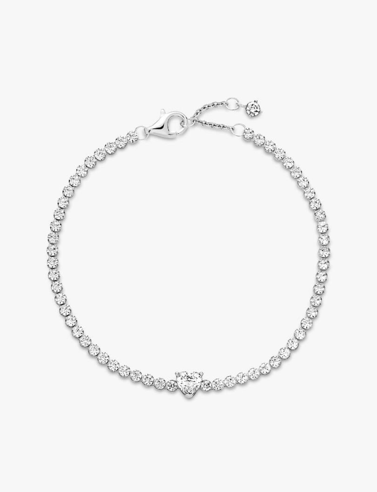 Sparkling Heart Tennis Bracelet