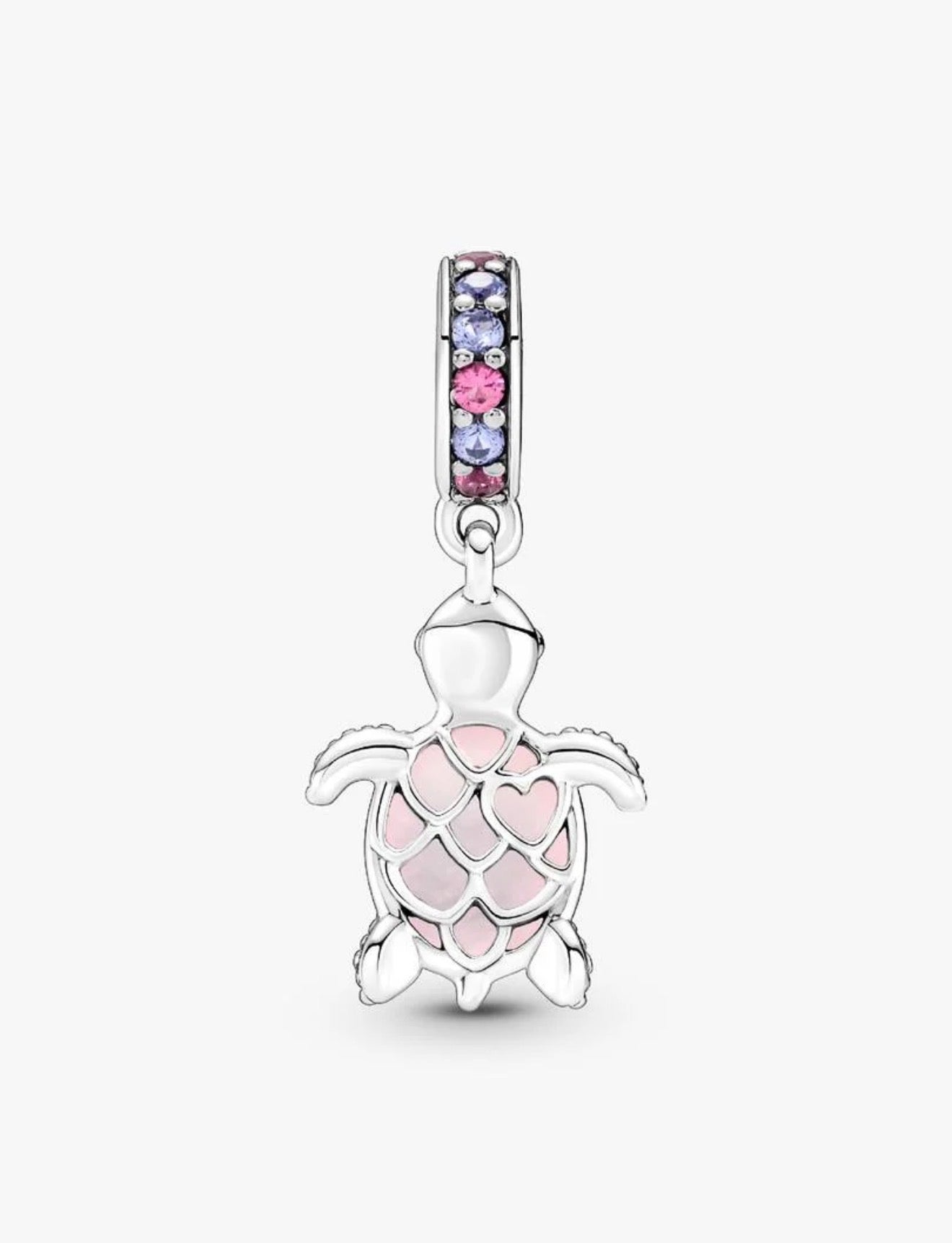 Murano Glass Pink Sea Turtle Dangle Charm