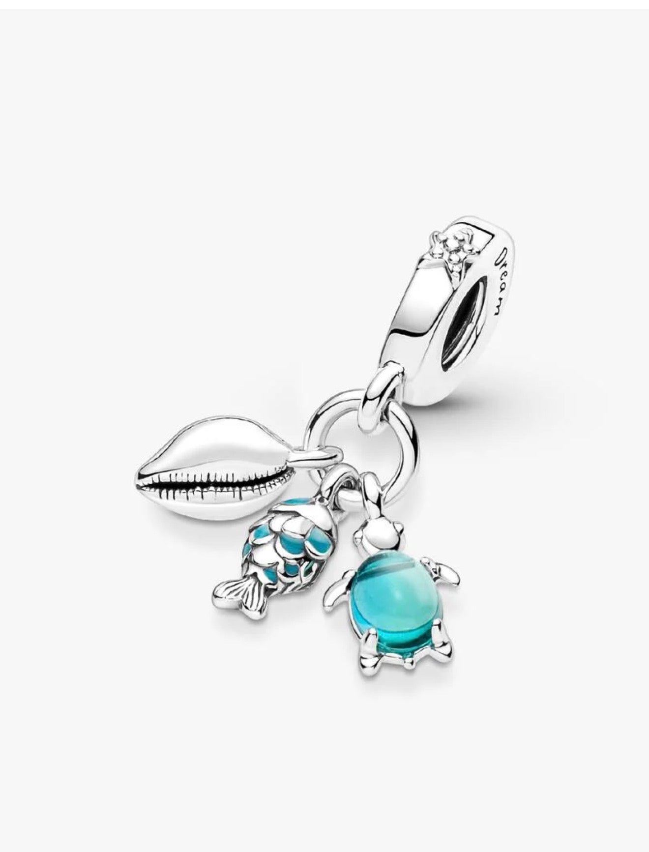 Fish, Sea Turtle & Conch Triple Dangle Charm