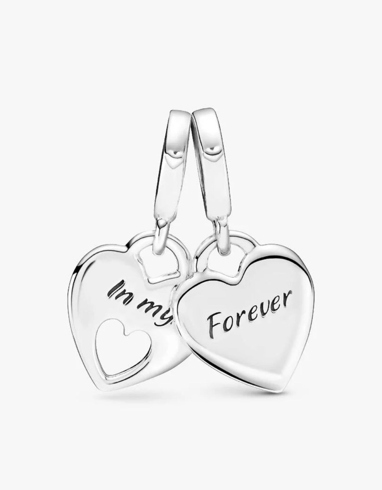 Double Heart Split Dangle Charm