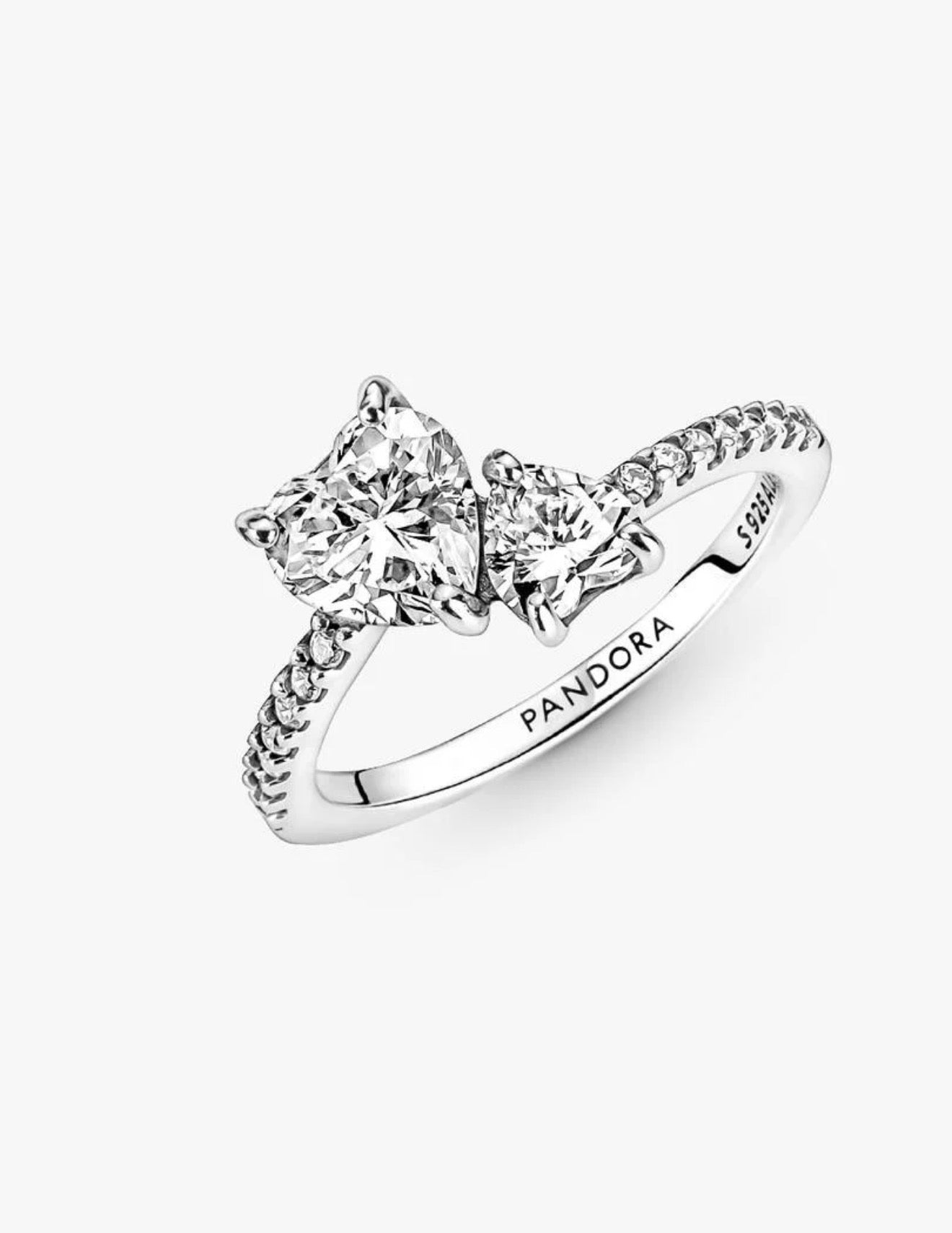 Double Heart Sparkling Ring
