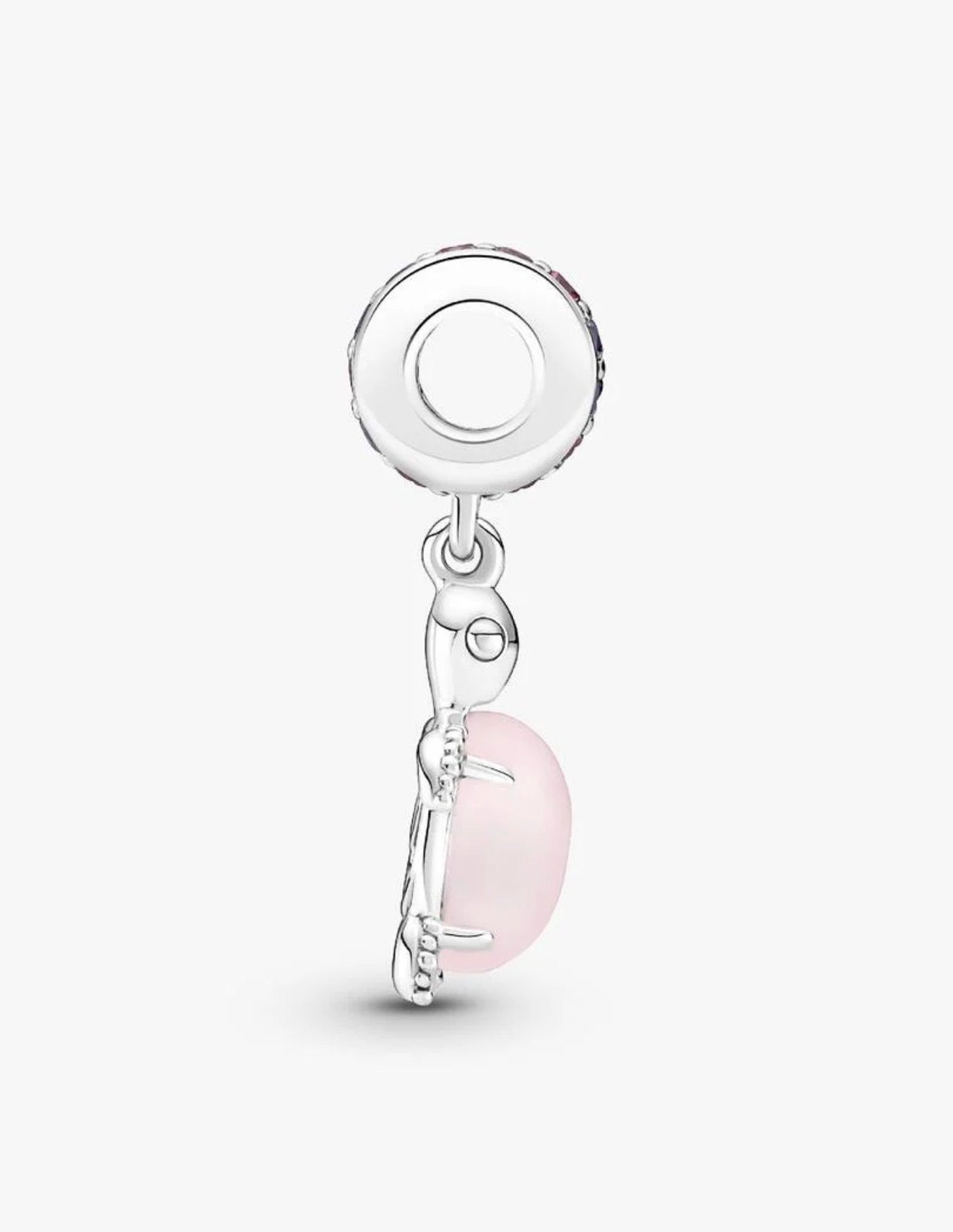 Murano Glass Pink Sea Turtle Dangle Charm