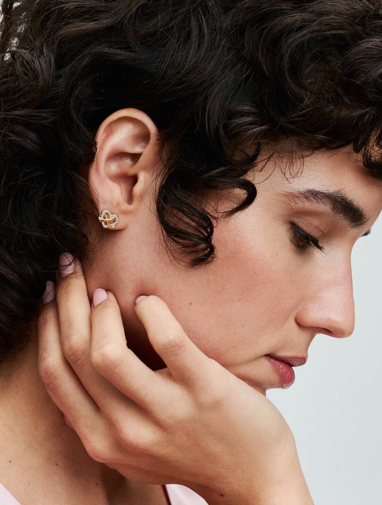 Sparkling Infinity Heart Stud Earrings