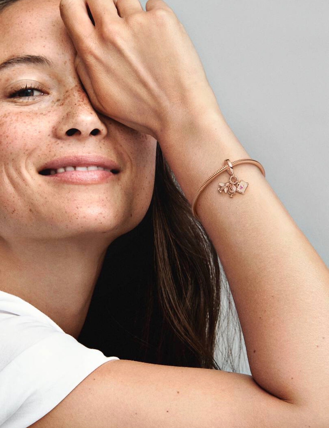 Airplane, Globe & Suitcase Triple Dangle Charm