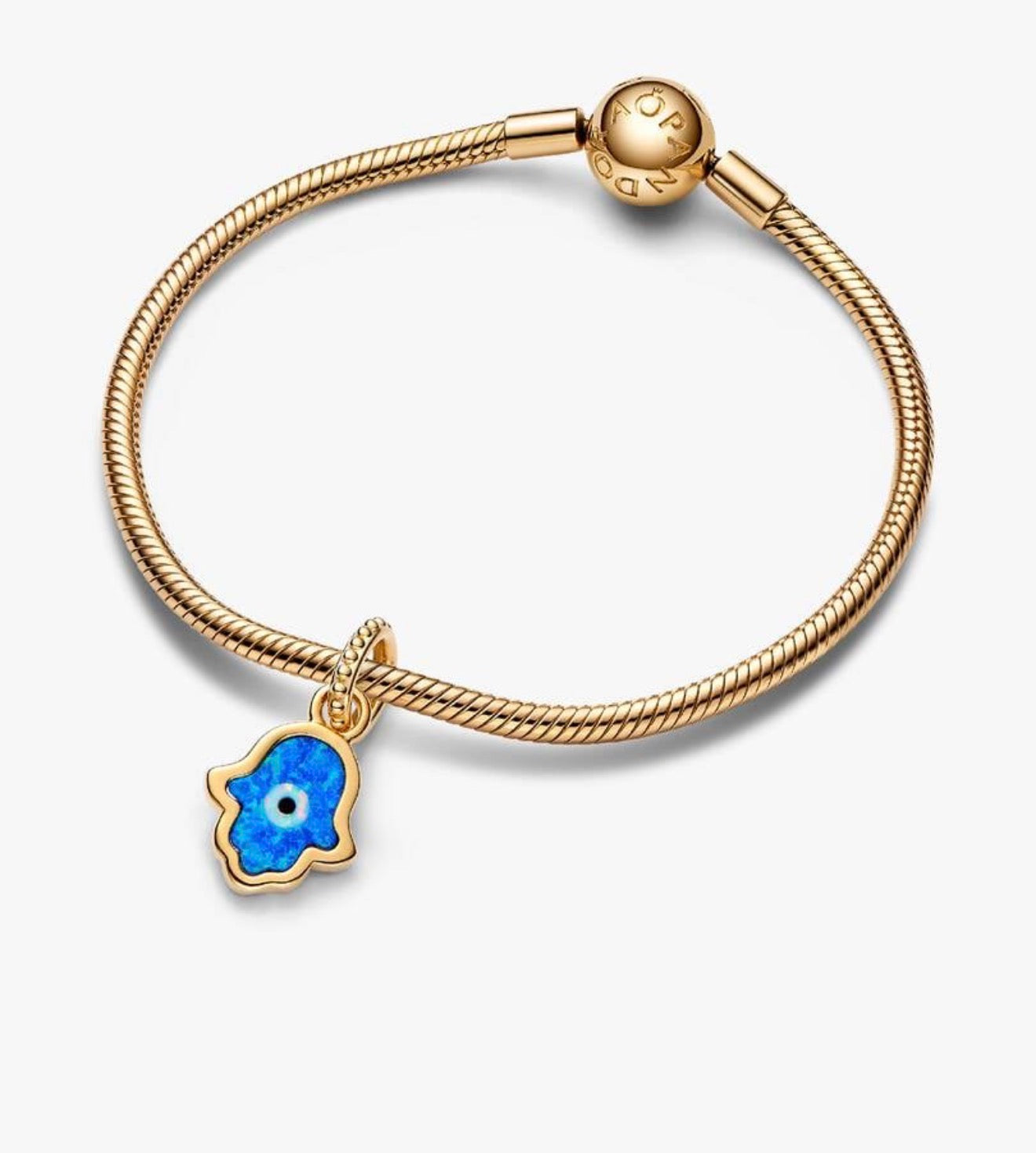 Opalescent Blue Hamsa Hand Dangle Charm