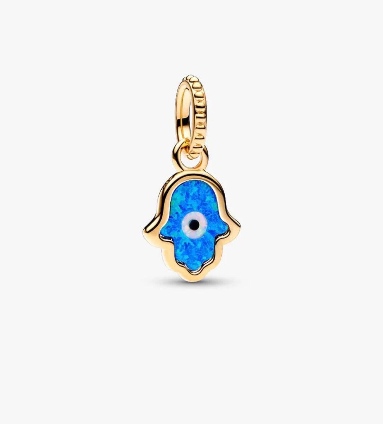 Opalescent Blue Hamsa Hand Dangle Charm