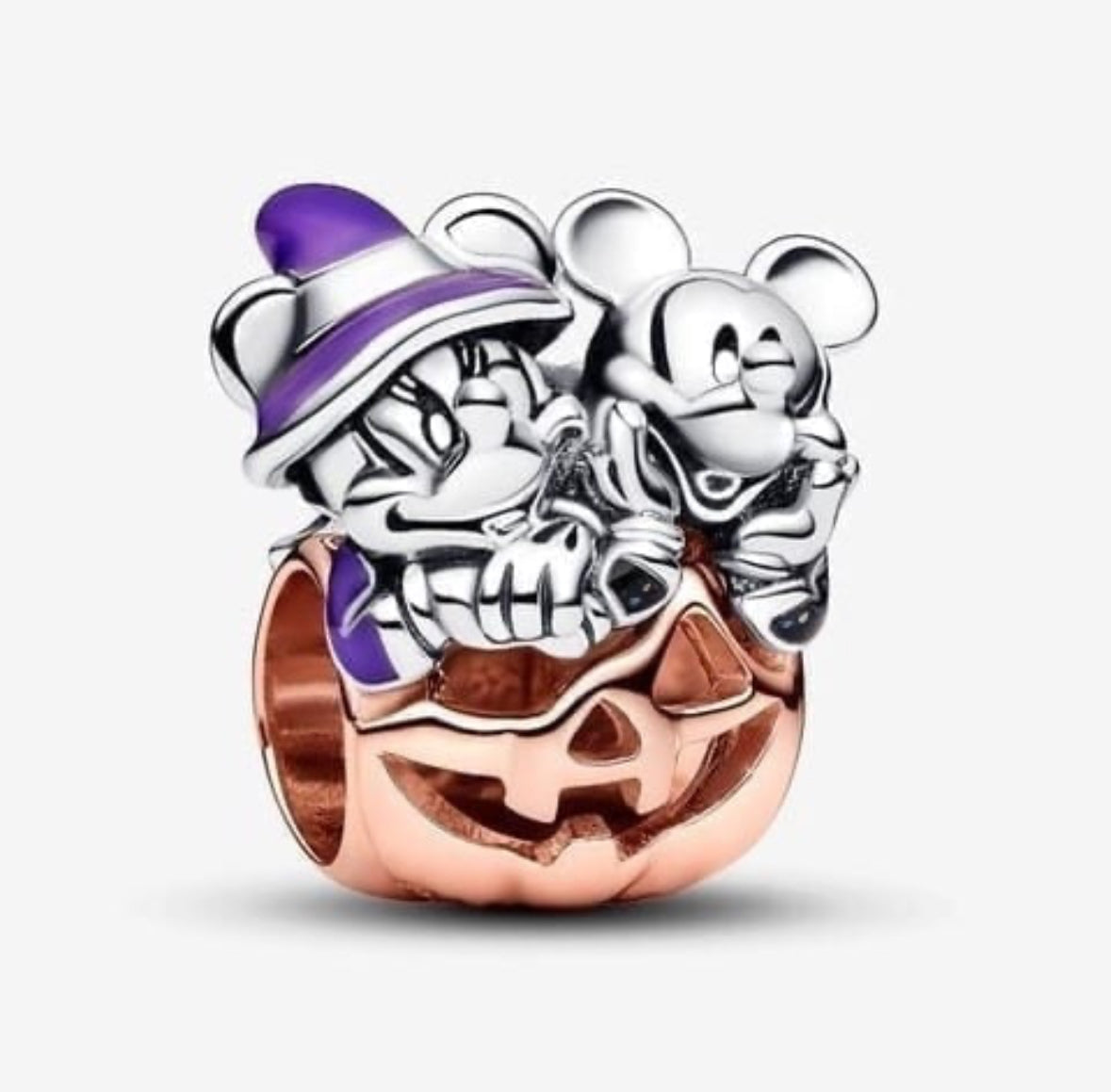 Disney x Pandora Mickey Mouse & Minnie Mouse Halloween Pumpkin Charm