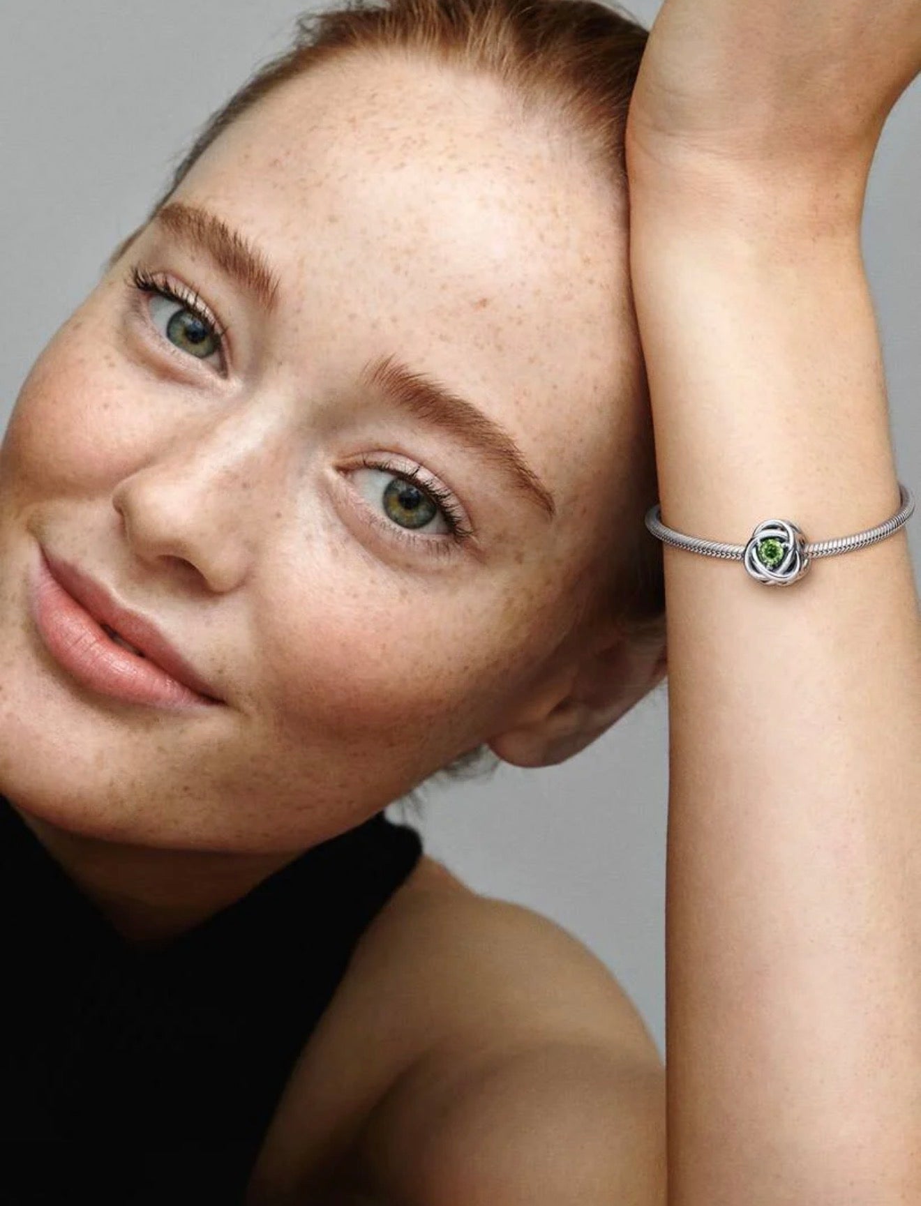 August Spring Green Eternity Circle Charm