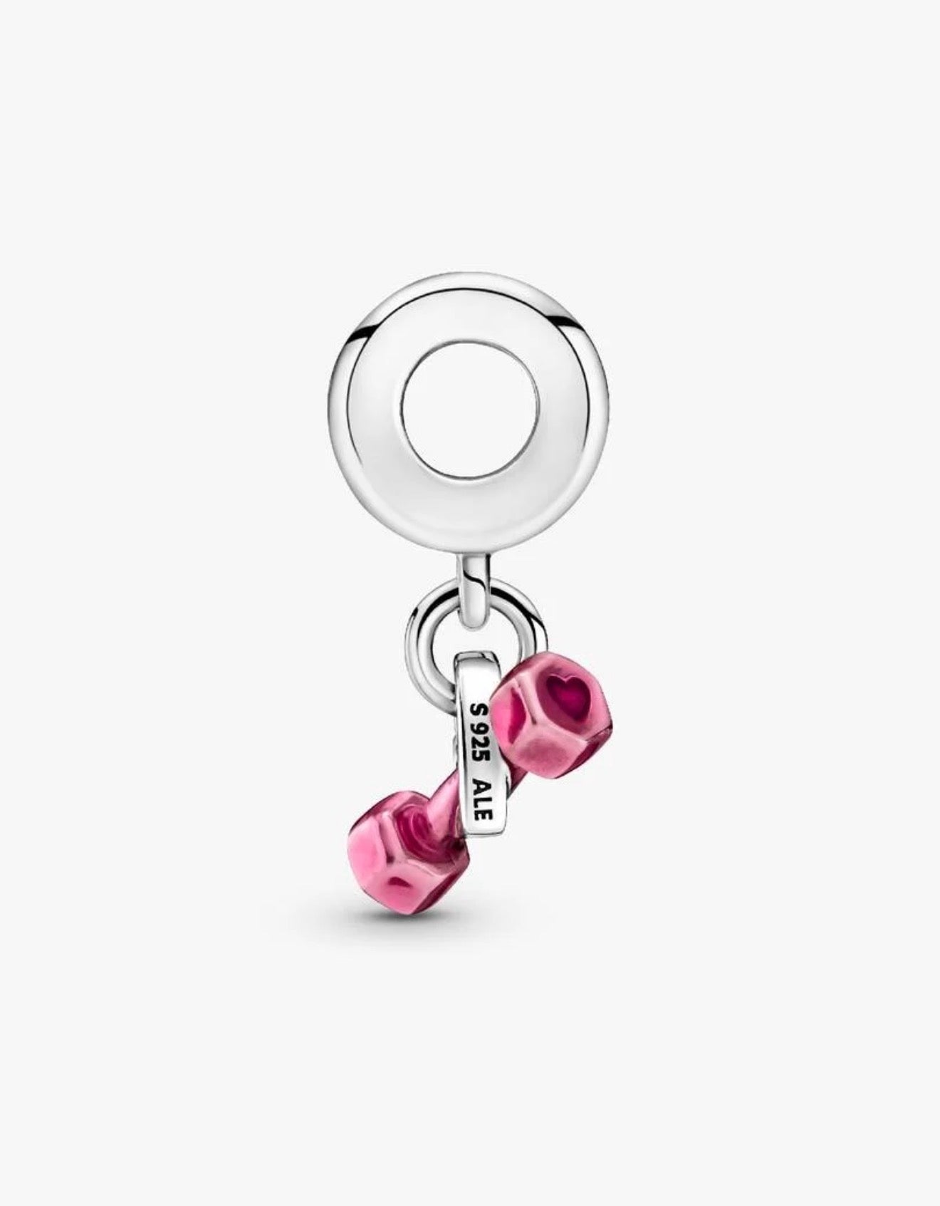 Dumbbell & Heart Dangle Charm