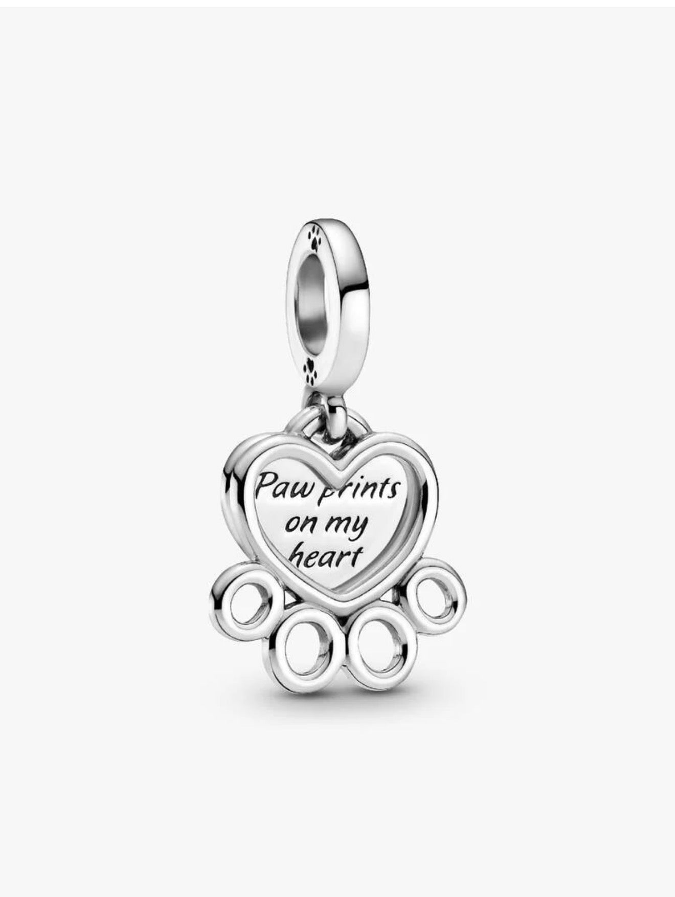 Hearts & Paw Print Dangle Charm
