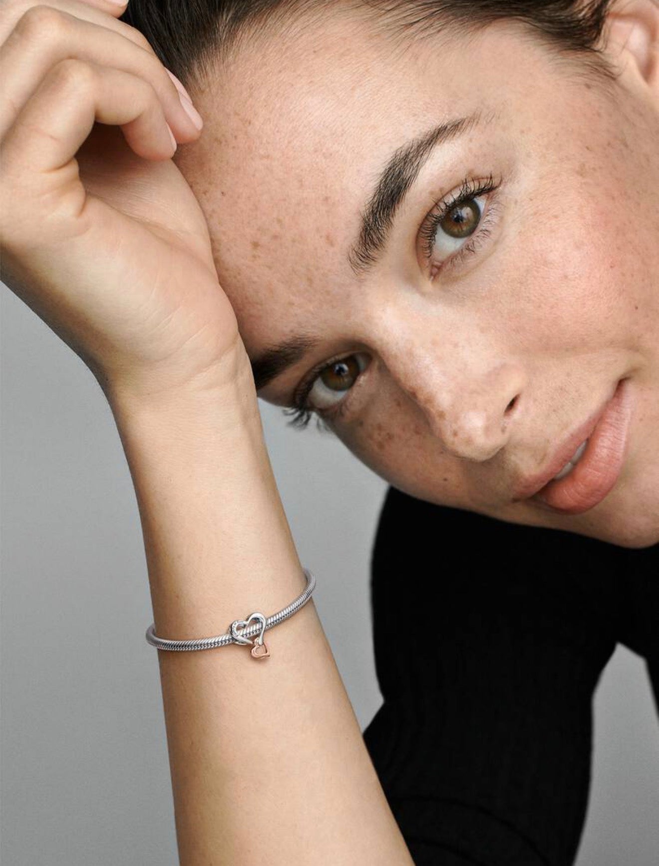 Two-tone Openwork Infinity Heart Charm