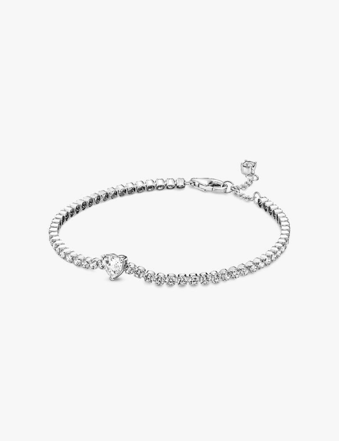 Sparkling Heart Tennis Bracelet