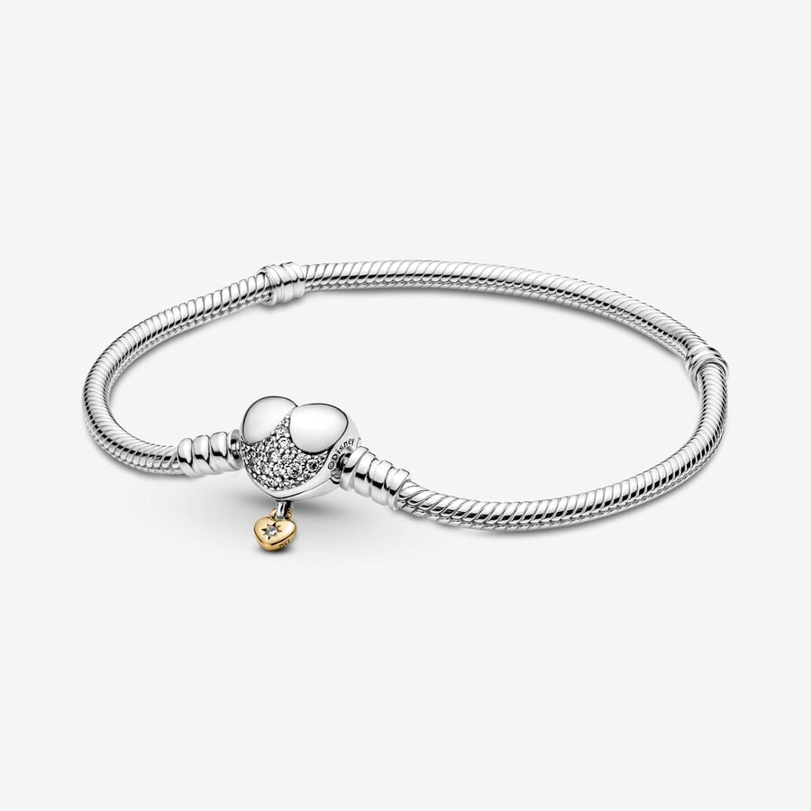 Disney Princess Pandora Moments Heart Snake Chain Bracelet