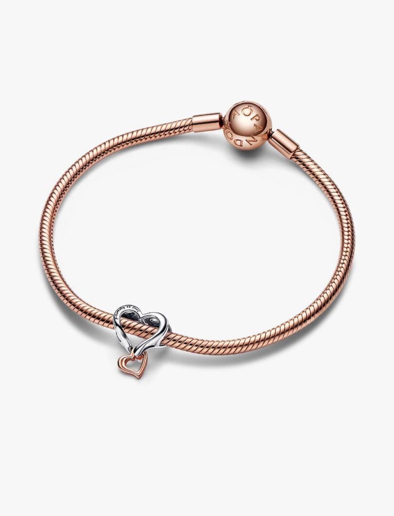 Two-tone Openwork Infinity Heart Charm