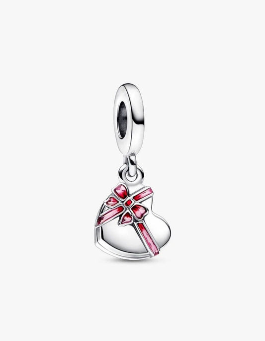 Openable Heart Chocolate Gift Box Dangle Charm
