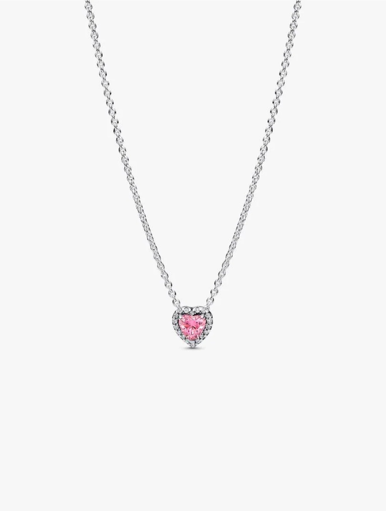 Pink Elevated Heart Necklace