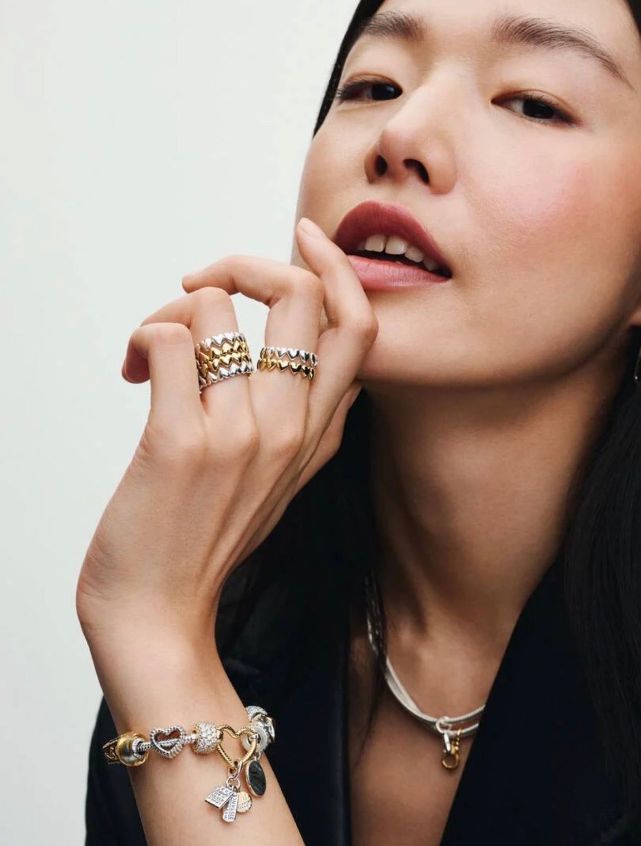 Beaded Open Heart Charm