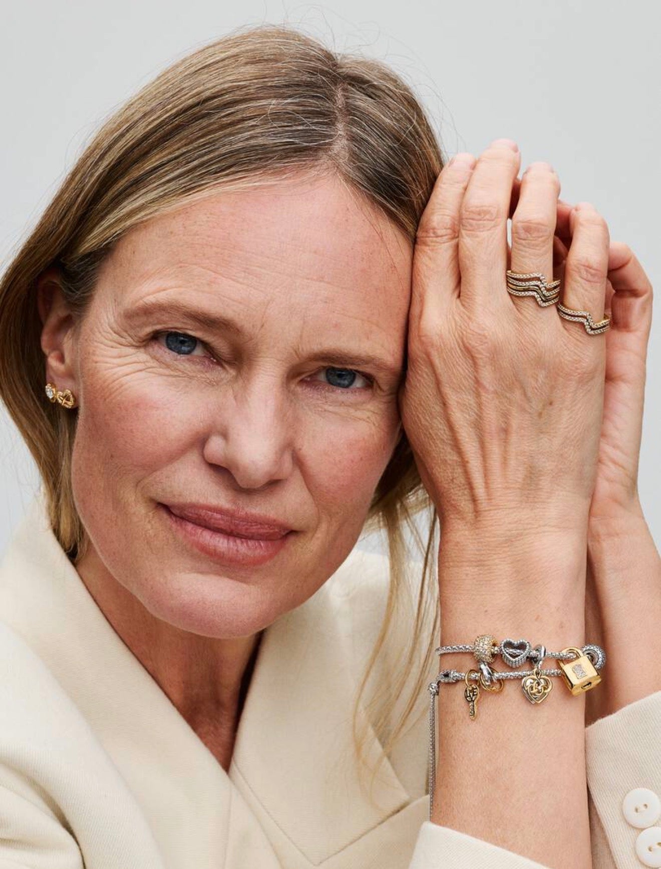 Sparkling Infinity Heart Stud Earrings